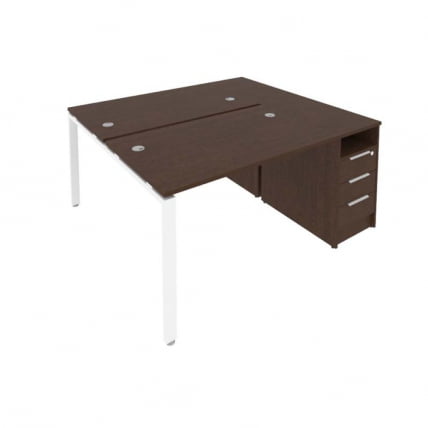 Рабочая станция с опорной тумбой Metal System Б.РС-СТП-2.2 Венге/Белый_0