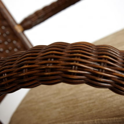 Комплект террасный ANDREA (стол кофейный со стеклом + 2 кресла + подушки) ротанг, 64х67х92см / D60х55, Pecan Washed (античн. орех)_6