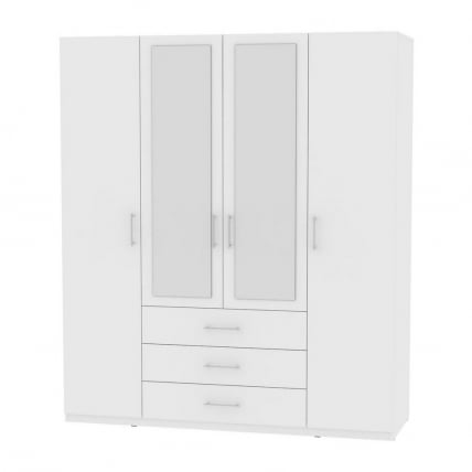 Шкаф распашный R-198х180х60-3-M(Белый)_0