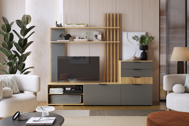 Гостиная ГК03Бери дуб крафт золотой/графит_0