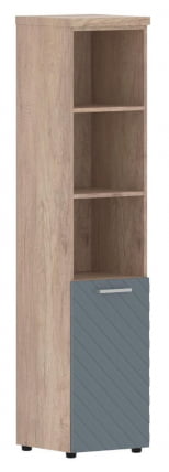 Шкаф колонка с глухой малой дверью и топом (левый) Torr LUX TLHC 42.5 L Дуб Каньон Серо-голубой_0