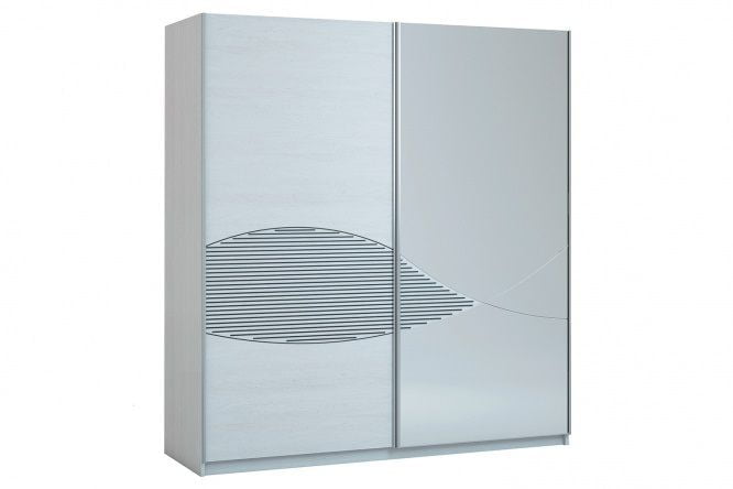 Шкаф-купе 2-х дверный с зеркалом Селеста Шк92 Ясень Анкор светлый_0