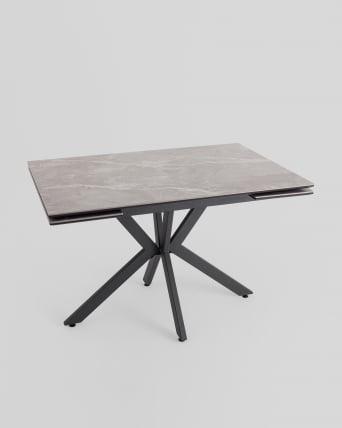 Стол раскладной Мармер 120-180*80*76 см керамика антрацит / Marmer_1