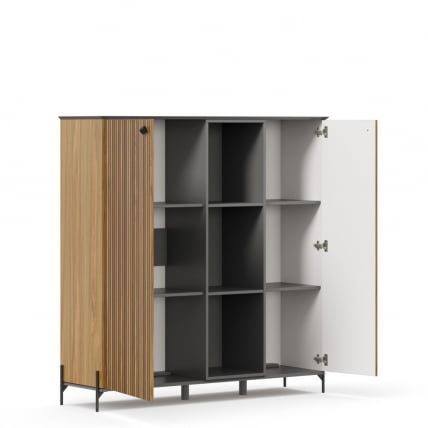 Шкаф Элиот 1400 ЛД 414.060.000 Оникс Серый/Орех фактурный_1