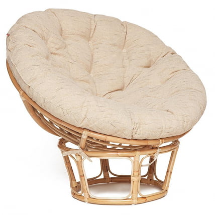 Кресло PAPASAN ECO/ПАПАСАН ЭКО P115-1/SP STD /c подушкой, ремешками/ диаметр подушки 129 см, 115x101x92 см, Natural (натуральный), ткань Старт_0