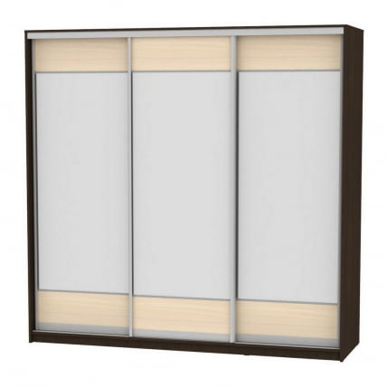 Шкаф-купе B-230х235х60-3(Венге-ДМ-D8D8D8)_0