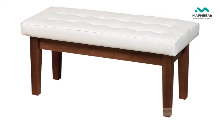 Банкетка «Барон» 900/1 Кожа Кинг 39/Орех распил темный / King_0