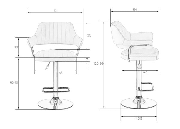 Стул барный ДОБРИН CХАРЛЙ БЛАCК (серый велюр (МДЖ9-75)) 2 шт / DOBRIN CHARLY BLACK (MJ9-75))_9