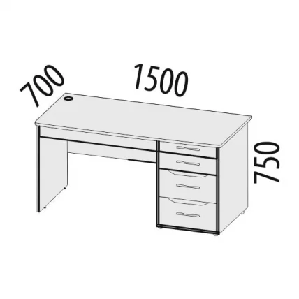 Стол компьютерный с надстройкой Мегаполис 55.24 55.25 Сосна Астрид_3
