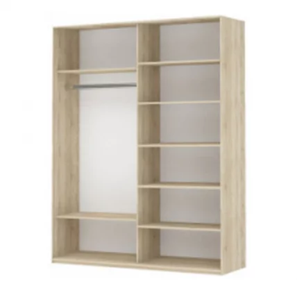 Шкаф-купе двухдверный Прайм 1400 Зеркало/Зеркало Дуб сонома_1