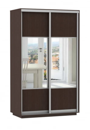 Шкаф-купе двухдверный Экспресс Дуо Комби 1400х2400h Венге_0