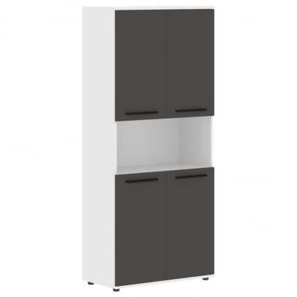 Шкаф с двумя комплектами глухих малых дверей ЕДИС ЕХCС 85.4 Мокко Черный Белый / EDIS EHCS_0