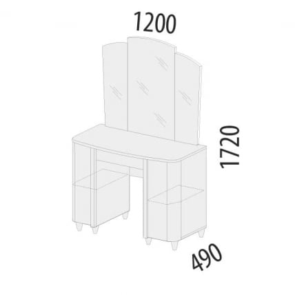 Туалетный столик Катрин 92.06 Дуб венге Белый песок Браун вуд_1