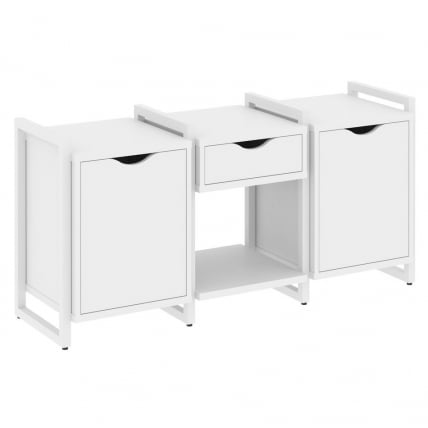 Тумба на регулируемых опорах наборная. Вариант №7 LOFT VR.L-TN-7.O Металл белый Белый Бриллиант_0