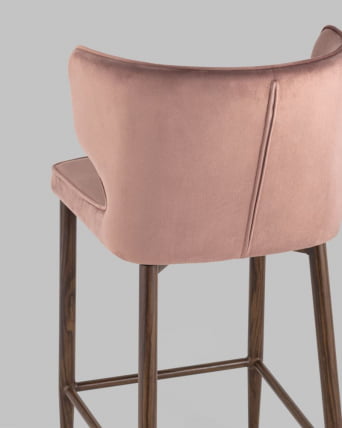 Полубарный стул Матео ножки дерево велюр Пыльно-розовый_5