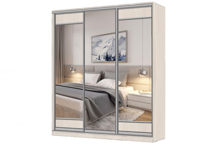 Шкаф-купе 3-х дверный Виктория 2000х584х2300, Бодега светлая 20ДЛЗЛДЗДЛЗЛ-ЯЯПП-Бс 310-3345_0