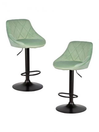 Стул барный DOBRIN LOGAN BLACK (мятный велюр (MJ9-87)) 2 шт_0