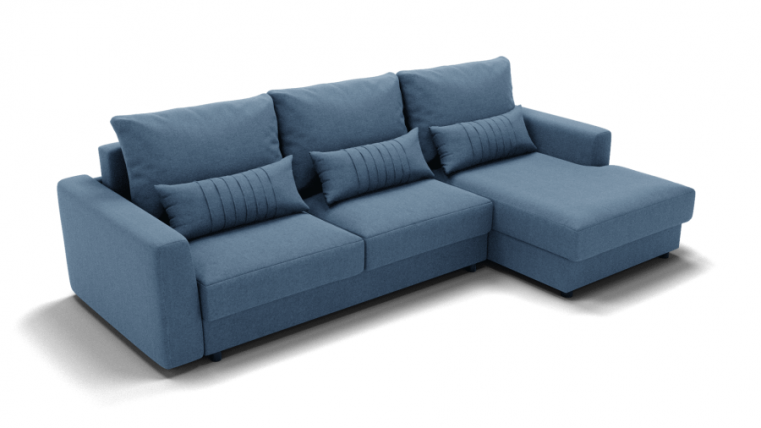 Диван Мэдисон угол левый/правый (ЗР) Цвет фасада: Голубой; Тип: Левый/правый; Материал фасада: Металл/Велюр_0