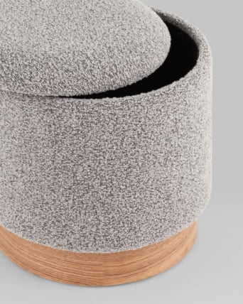 Пуф с ящиком Холли XS букле серый_3