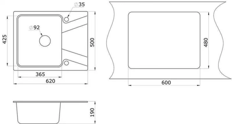 Кухонная мойка GRANULA 6201 Базальт_2