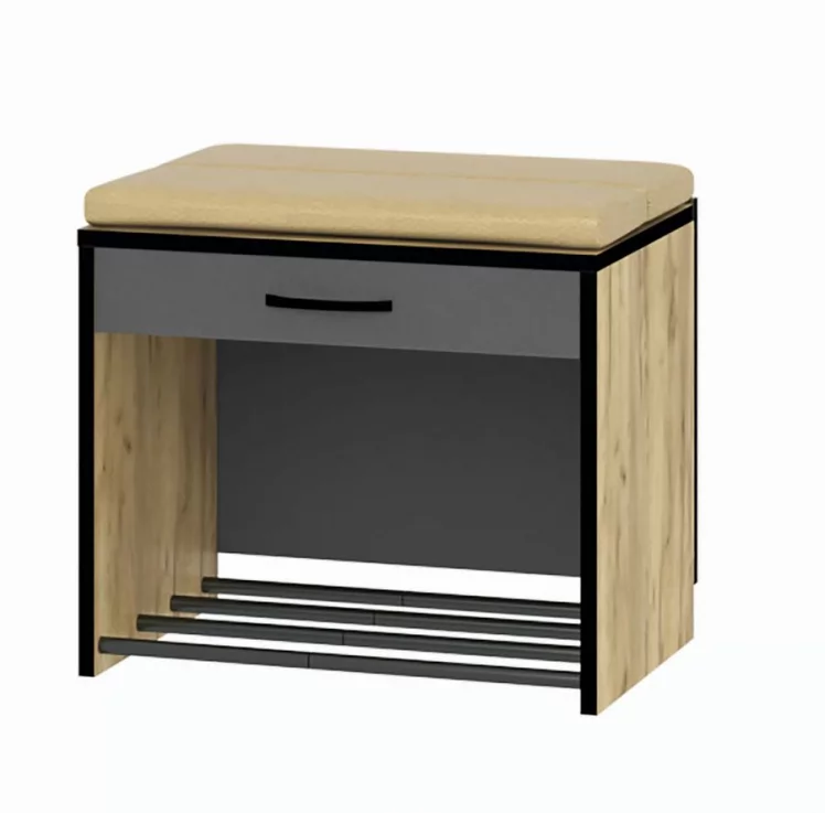 Тумба Ольга-Лофт 5.1 Дуб Крафт золотой Темно-серый_0