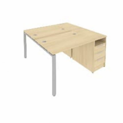 Рабочая станция с опорной тумбой Metal System Б.РС-СТП-2.1 Акация/Серый_0