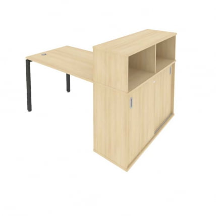 Рабочая станция с опорным шкафом-купе Metal System Б.РС-СШК-3.2 Акация/Антрацит_0