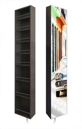 Поворотный зеркальный шкаф Лупо Шелф Арт Венге_4