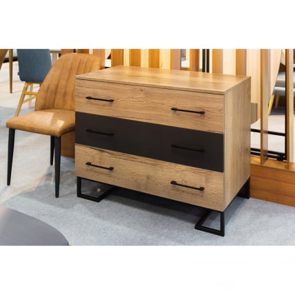 Комод Лофт с 3 ящиками Дуб табак/Графит / Loft_9