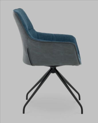 Кресло вращающееся Кимберли рогожка/замша синий_2