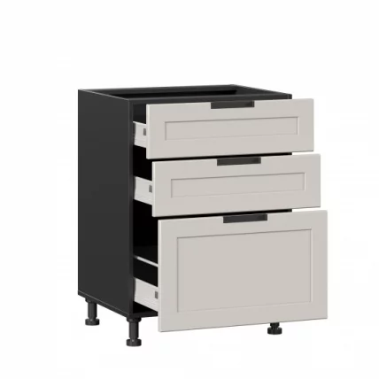 Тумба кухонная 600 с 3 ящиками ЛЮКС (4) Джамис ЛД 296.910.000.164 Черный Кашмир_1