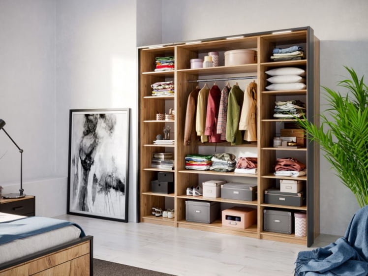 Комплект мебели для спальни Техно №01 Дуб Золотой Черный_4