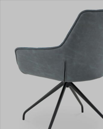 Кресло вращающееся Кимберли рогожка/замша синий_5