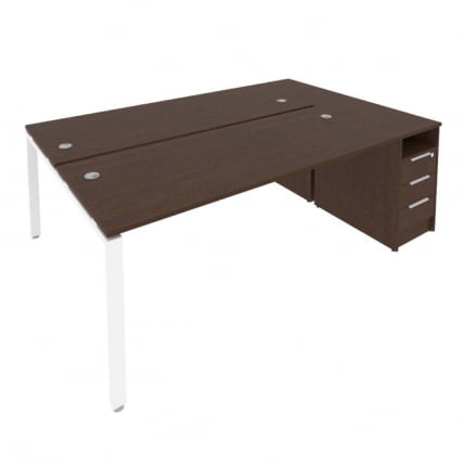 Рабочая станция с опорной тумбой Metal SystemБ.РС-СТП-2.5 Венге/Белый_0