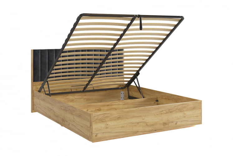 Кровать с подъемным механизмом 160х200 см Адам MSA-06 дуб крафт золотой/грей алькантара (велюр)_2