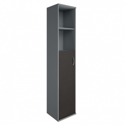 Шкаф высокий узкий левый Riva А.СУ-1.6 Л Венге/Металлик_0