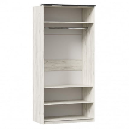 Шкаф двухстворчатый с комбинированными дверями Техно ЛД 678.130.000.007 Дуб Крафт белый Серый шифер_2