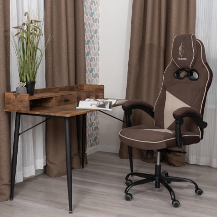 Кресло Арена металБЛ велюр, коричневый/бежевый, 6/7 / Arena metalBL_15