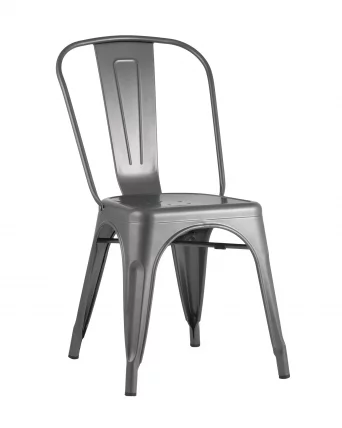 Стул TOLIX с высокой спинкой Серебристый матовый_0