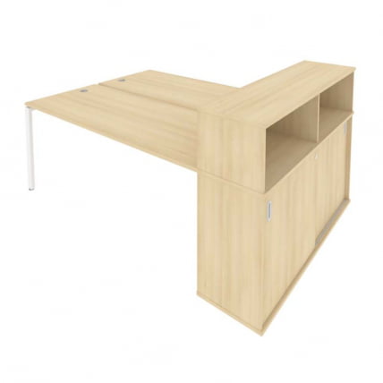 Рабочая станция с опорным шкафом-купе Metal System Б.РС-СШК-2.5 Акация/Белый_0