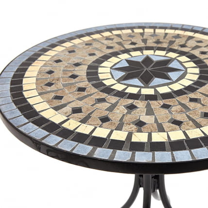 Стол Secret de Maison ROMEO (mod. PL08-1070-1-GBRN) металл, 60х72см, черный/плитка ASTRA_1