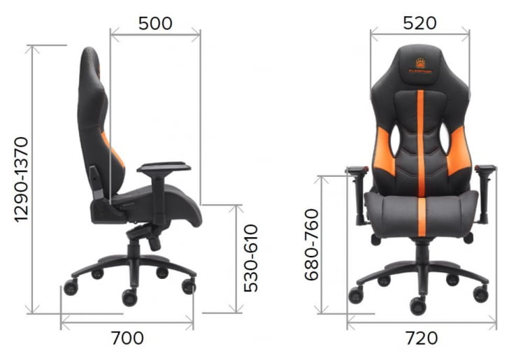 Кресло геймерское Everprof Jaguar Экокожа Оранжевый_7