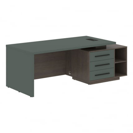 Стол руководителя правый VELION VCT 2190 R Нефрит Дуб Сильвер_0