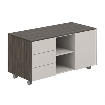 Тумба мобильная 3-секционная Atlas NZ-0213.BT.GS Бренсон Трюфель Серый камень_0