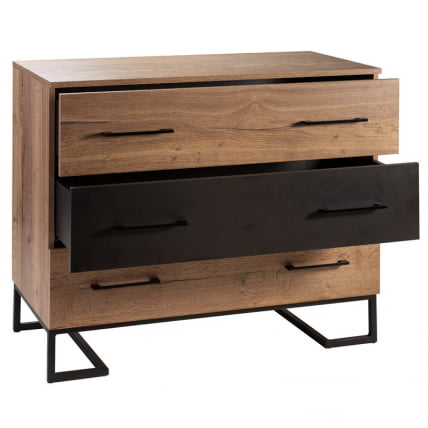 Комод Лофт с 3 ящиками Дуб табак/Графит / Loft_1