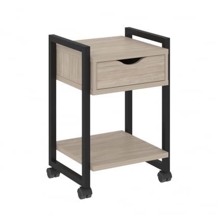 Тумба на колесных опорах с ящиком и полкой LOFT VR.L-T1.K Металл черный Дуб Аттик_0