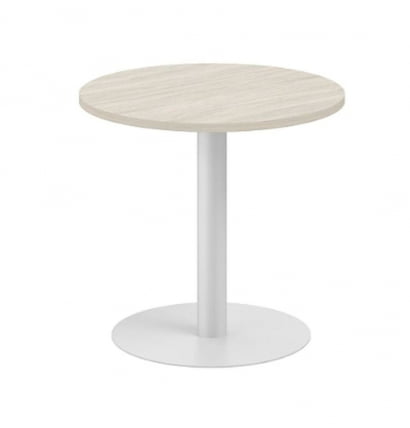 Стол переговорный круглый Sigma SG.277.OL.GR Дуб светлый Серебряный металлик_0