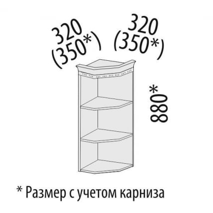 Шкаф кухонный торцевой (лев/прав) Оливия 72.18_1