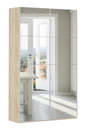 Шкаф-купе двухдверный Прайм 1200 Зеркало/Зеркало Дуб сонома_0