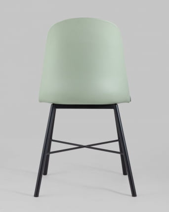 Стул пластиковый Shell с мягким сиденьем Серо-зеленый_4
